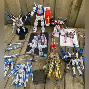 Lot of Rare Metal Build Gundam Action Figures - Red Frame Kai, RX-78-2, & More